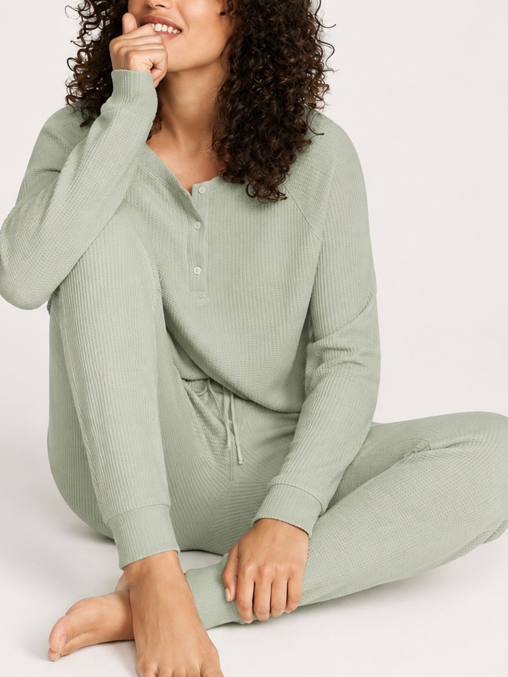 Victoria’s Secret Waffle Knit Thermal Pajama Set